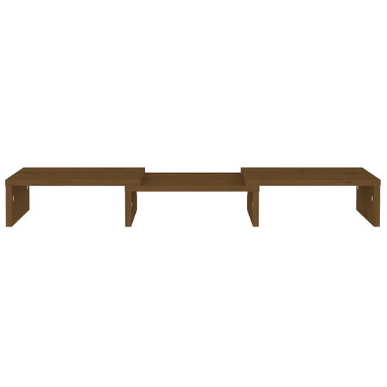 Monitorstandaard 60x24x10,5 cm massief grenenhout honingbruin MeubelReus