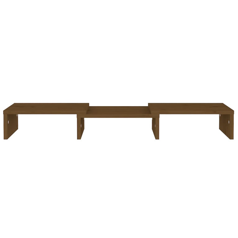Monitorstandaard 60x24x10,5 cm massief grenenhout honingbruin MeubelReus