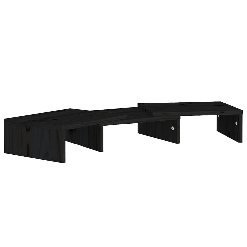 Monitorstandaard 60x24x10,5 cm massief grenenhout zwart MeubelReus