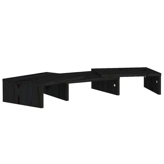 Monitorstandaard 60x24x10,5 cm massief grenenhout zwart MeubelReus