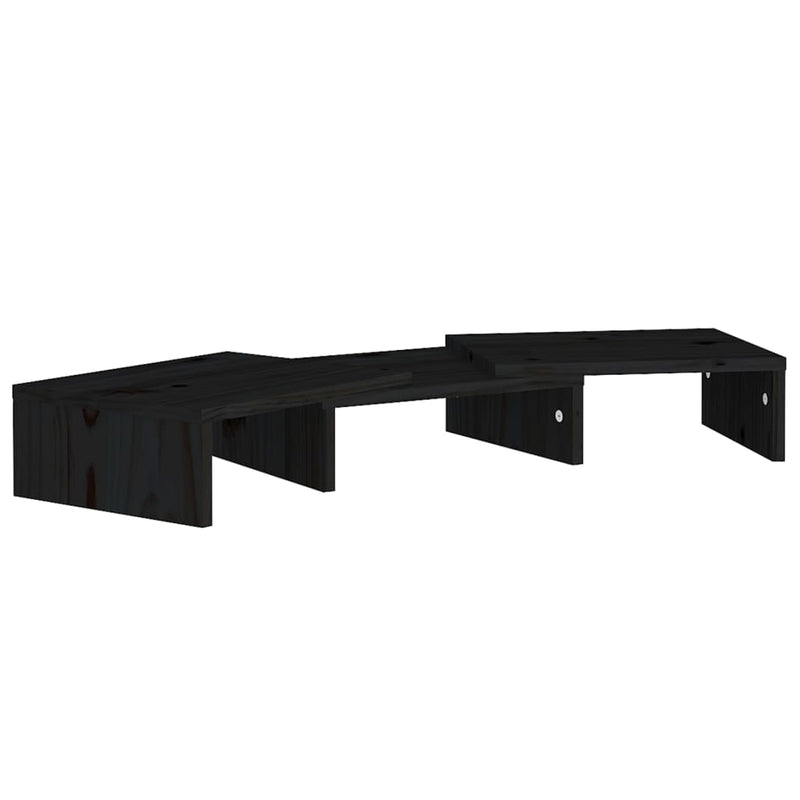 Monitorstandaard 60x24x10,5 cm massief grenenhout zwart MeubelReus
