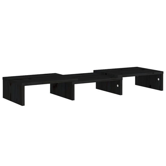 Monitorstandaard 60x24x10,5 cm massief grenenhout zwart MeubelReus