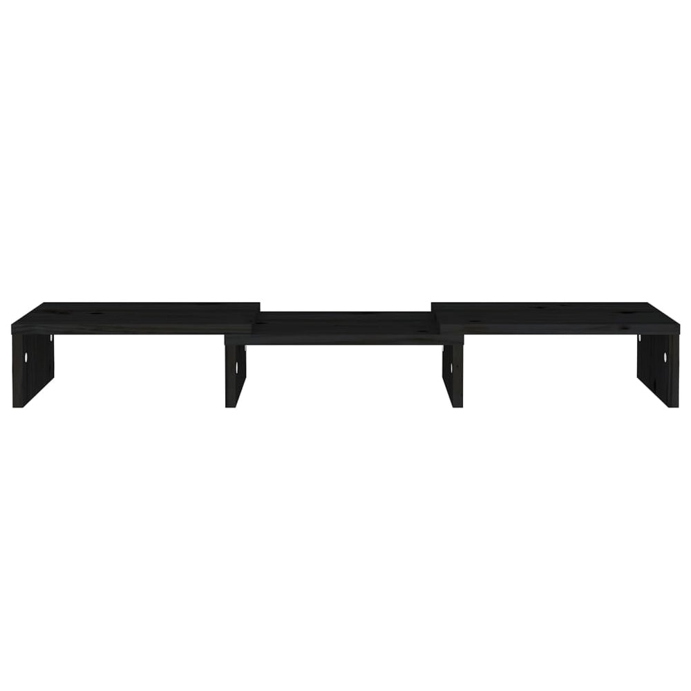 Monitorstandaard 60x24x10,5 cm massief grenenhout zwart MeubelReus