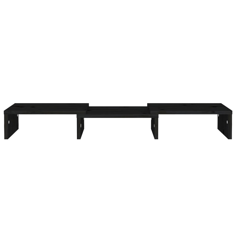 Monitorstandaard 60x24x10,5 cm massief grenenhout zwart MeubelReus