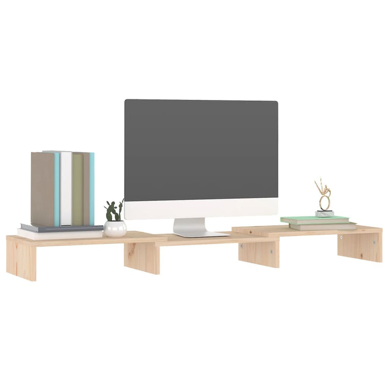 Monitorstandaard 80x24x10,5 cm massief grenenhout MeubelReus