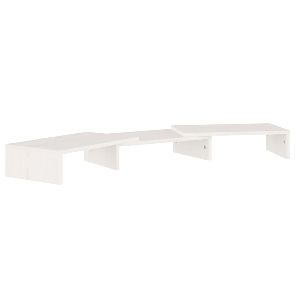 Monitorstandaard 80x24x10,5 cm massief grenenhout wit MeubelReus