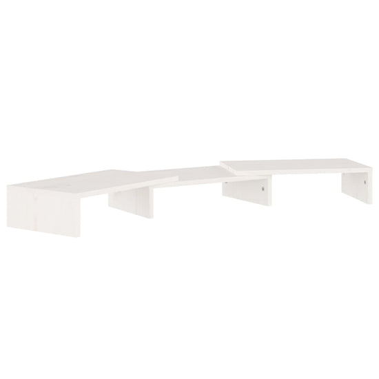 Monitorstandaard 80x24x10,5 cm massief grenenhout wit MeubelReus