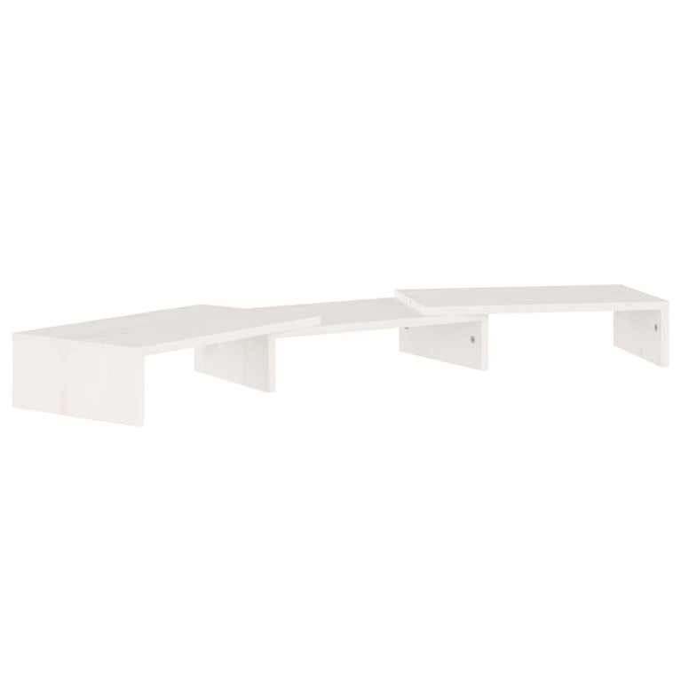 Monitorstandaard 80x24x10,5 cm massief grenenhout wit MeubelReus