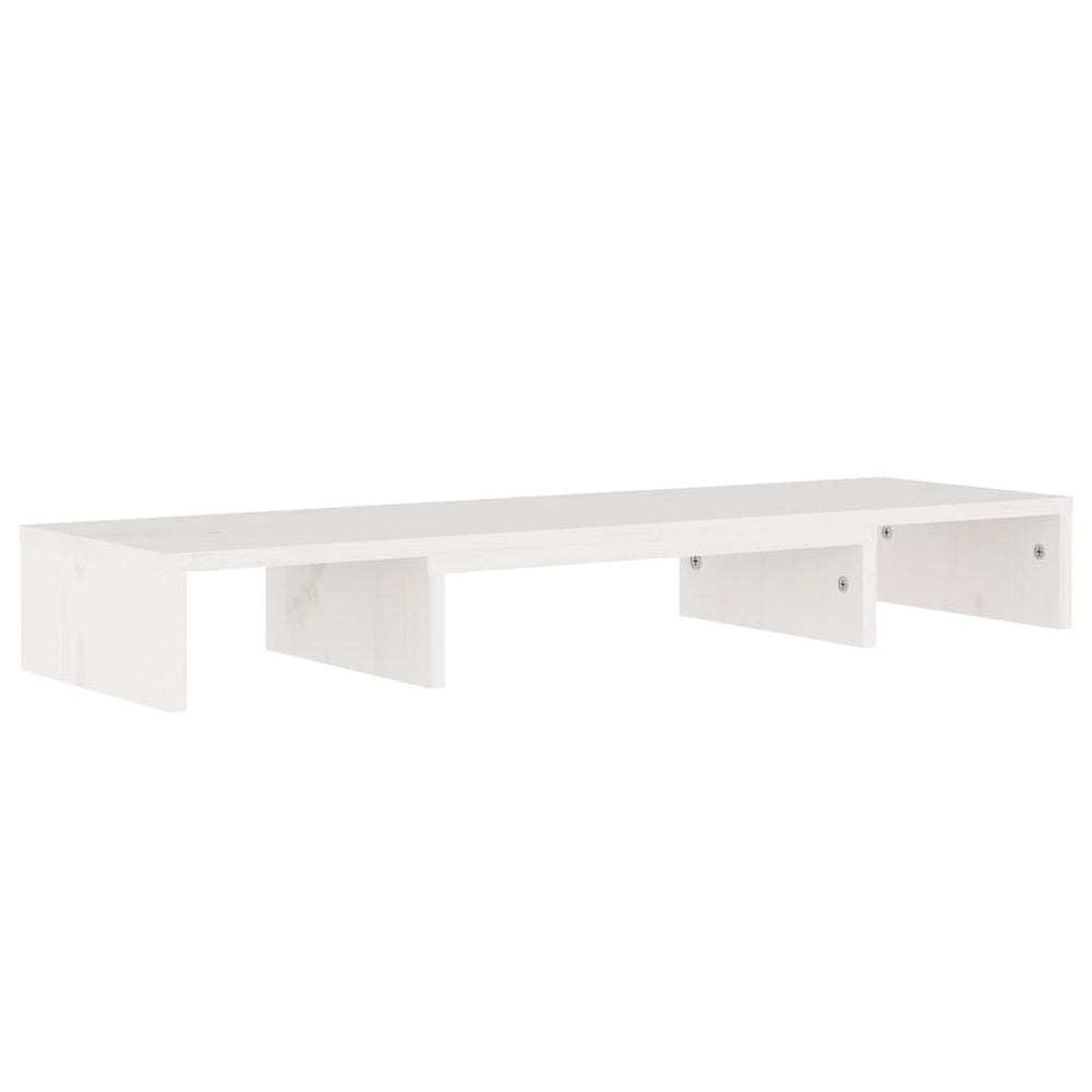 Monitorstandaard 80x24x10,5 cm massief grenenhout wit MeubelReus