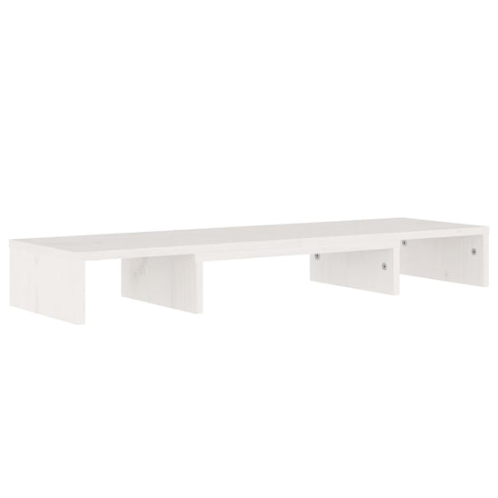 Monitorstandaard 80x24x10,5 cm massief grenenhout wit MeubelReus