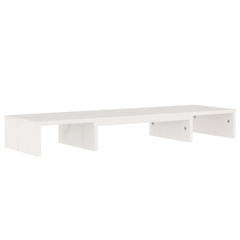 Monitorstandaard 80x24x10,5 cm massief grenenhout wit MeubelReus