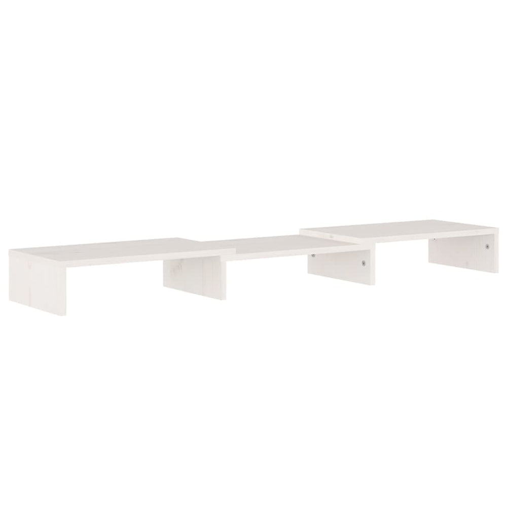 Monitorstandaard 80x24x10,5 cm massief grenenhout wit MeubelReus