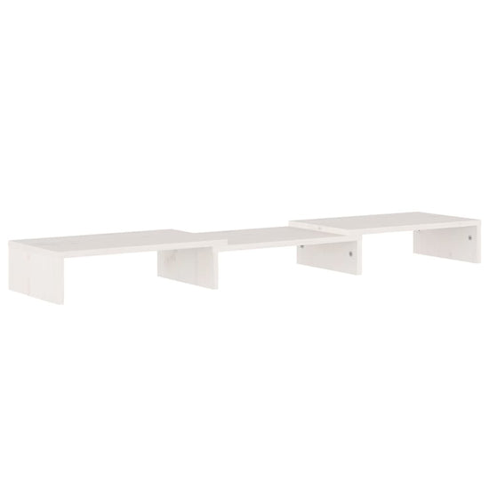 Monitorstandaard 80x24x10,5 cm massief grenenhout wit MeubelReus