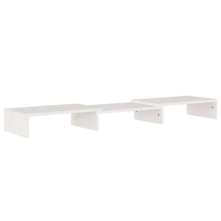 Monitorstandaard 80x24x10,5 cm massief grenenhout wit MeubelReus