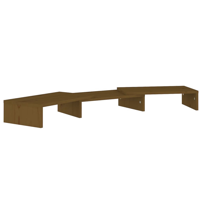 Monitorstandaard 80x24x10,5 cm massief grenenhout honingbruin MeubelReus