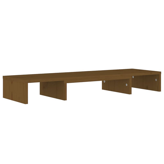 Monitorstandaard 80x24x10,5 cm massief grenenhout honingbruin MeubelReus