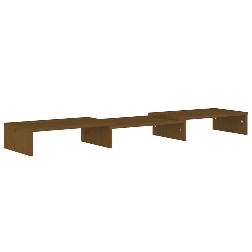 Monitorstandaard 80x24x10,5 cm massief grenenhout honingbruin MeubelReus