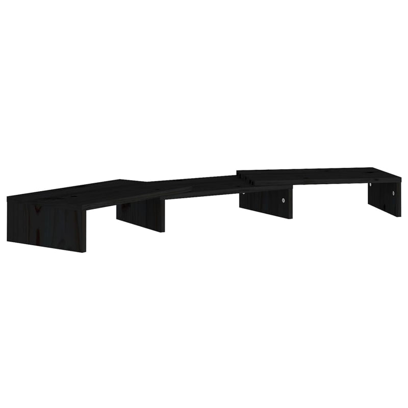 Monitorstandaard 80x24x10,5 cm massief grenenhout zwart MeubelReus