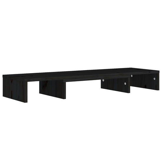 Monitorstandaard 80x24x10,5 cm massief grenenhout zwart MeubelReus