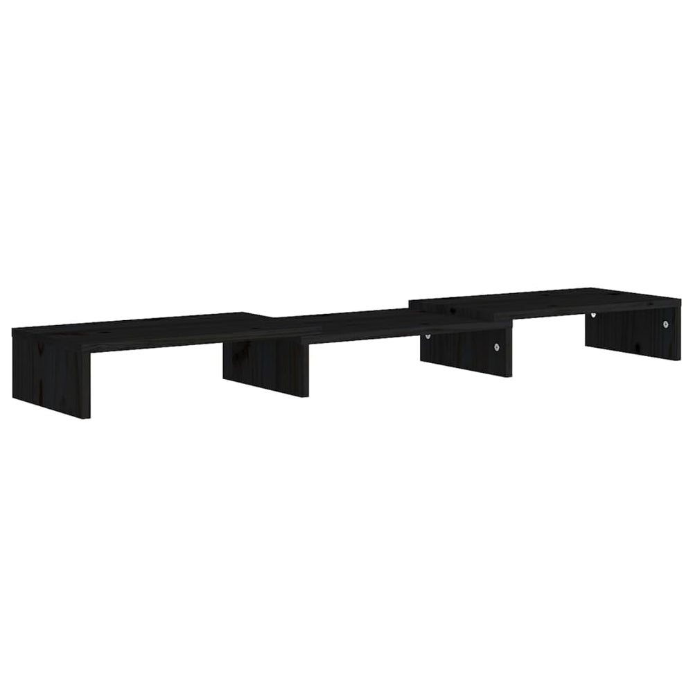 Monitorstandaard 80x24x10,5 cm massief grenenhout zwart MeubelReus
