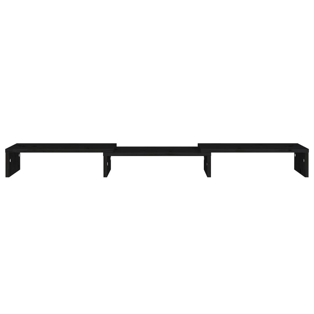 Monitorstandaard 80x24x10,5 cm massief grenenhout zwart MeubelReus