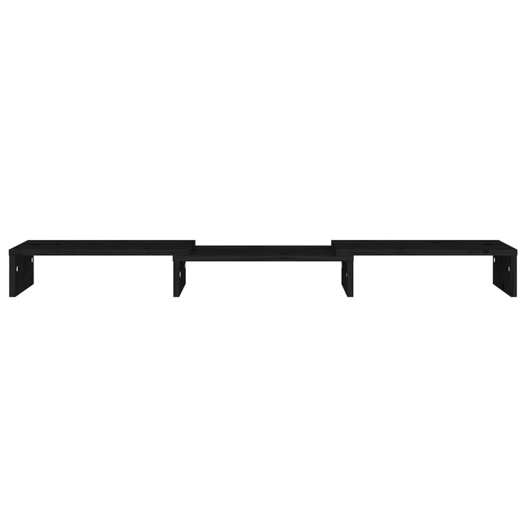 Monitorstandaard 80x24x10,5 cm massief grenenhout zwart MeubelReus