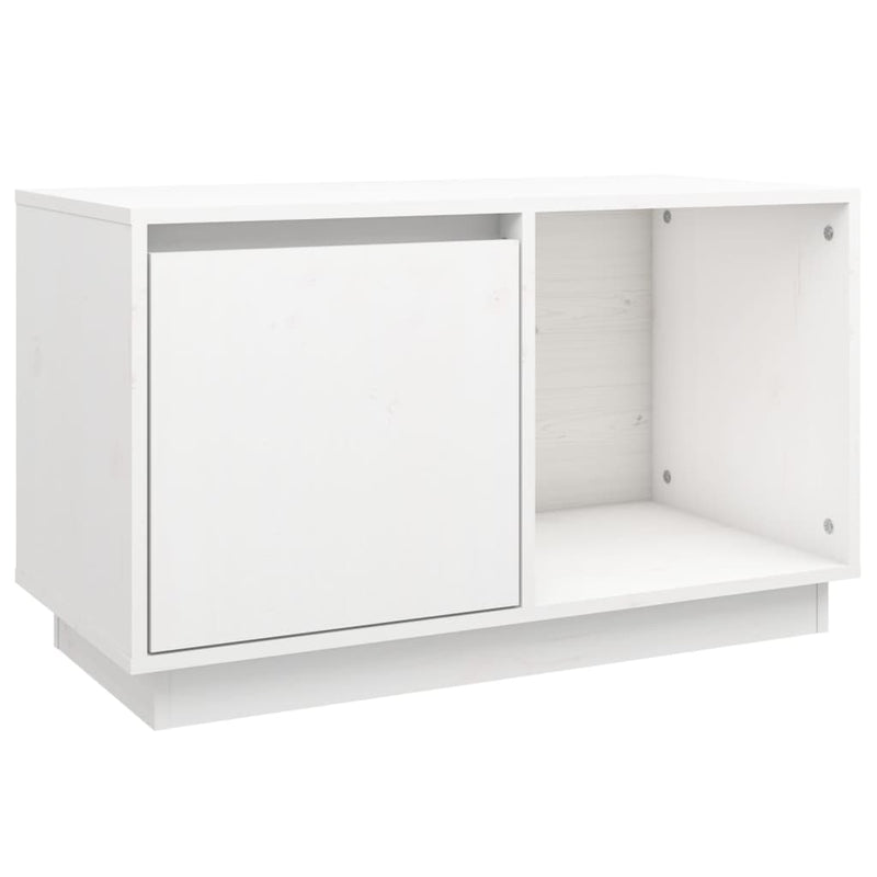 Tv-meubel 74x35x44 cm massief grenenhout wit MeubelReus