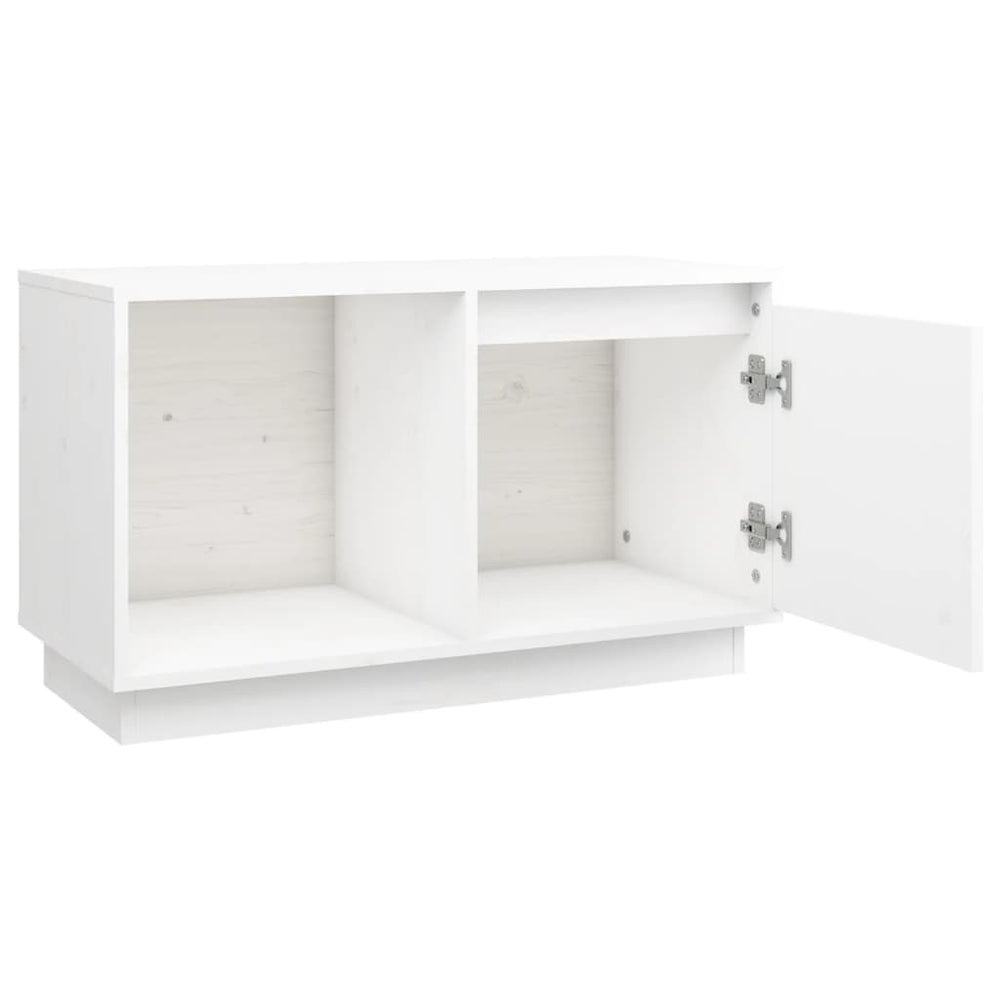 Tv-meubel 74x35x44 cm massief grenenhout wit MeubelReus