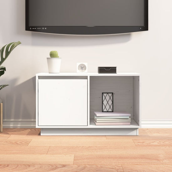 Tv-meubel 74x35x44 cm massief grenenhout wit MeubelReus