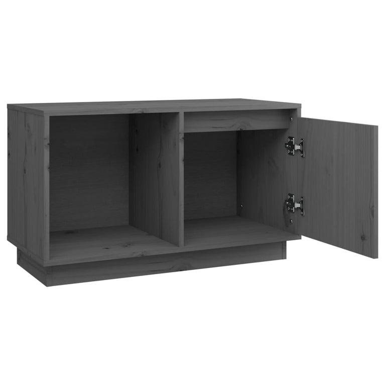 Tv-meubel 74x35x44 cm massief grenenhout grijs MeubelReus