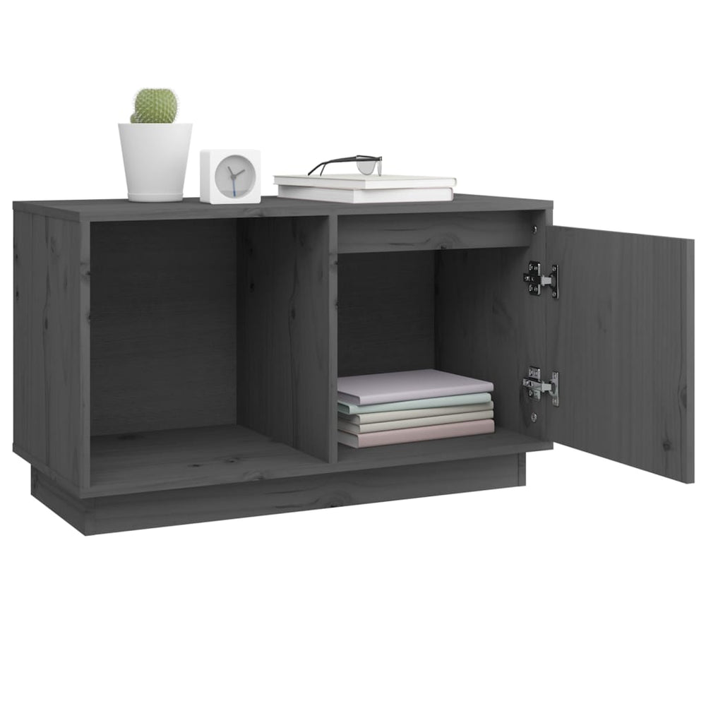 Tv-meubel 74x35x44 cm massief grenenhout grijs MeubelReus