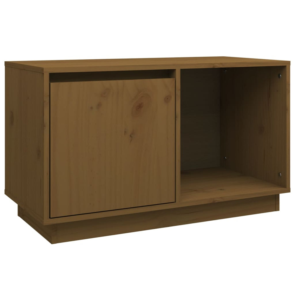 Tv-meubel 74x35x44 cm massief grenenhout honingbruin MeubelReus