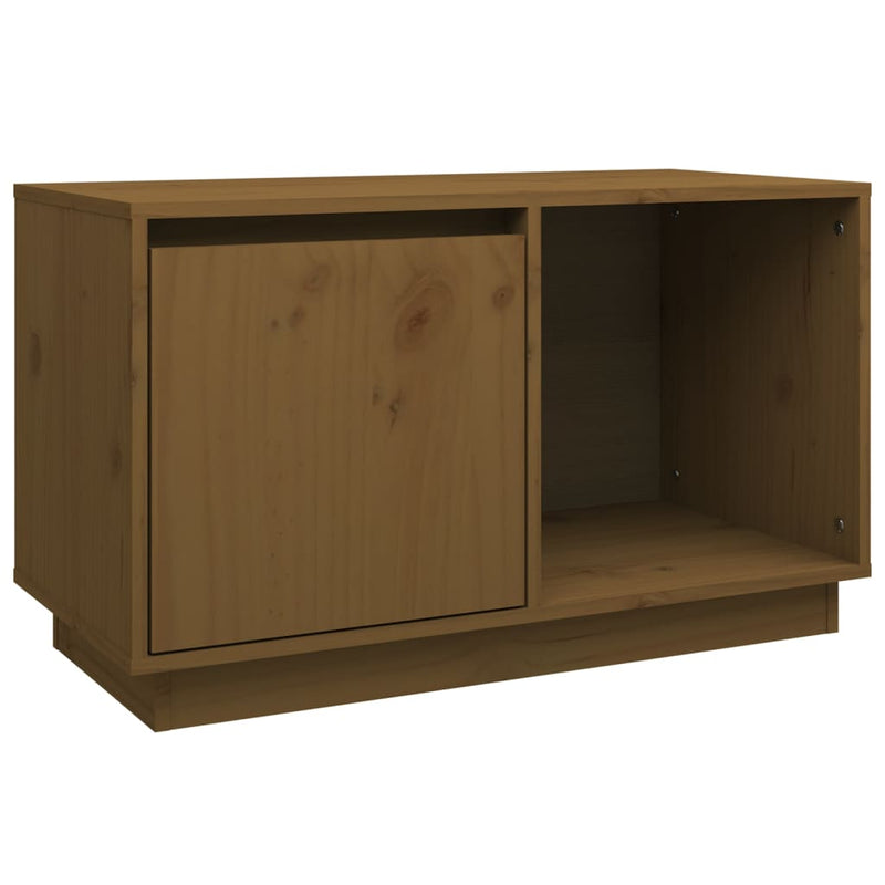 Tv-meubel 74x35x44 cm massief grenenhout honingbruin MeubelReus