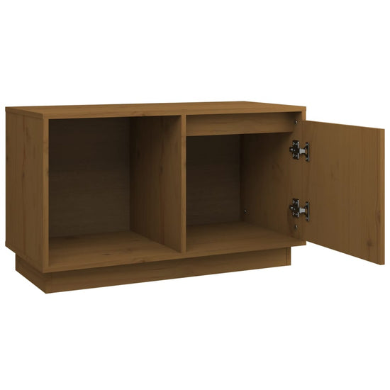 Tv-meubel 74x35x44 cm massief grenenhout honingbruin MeubelReus
