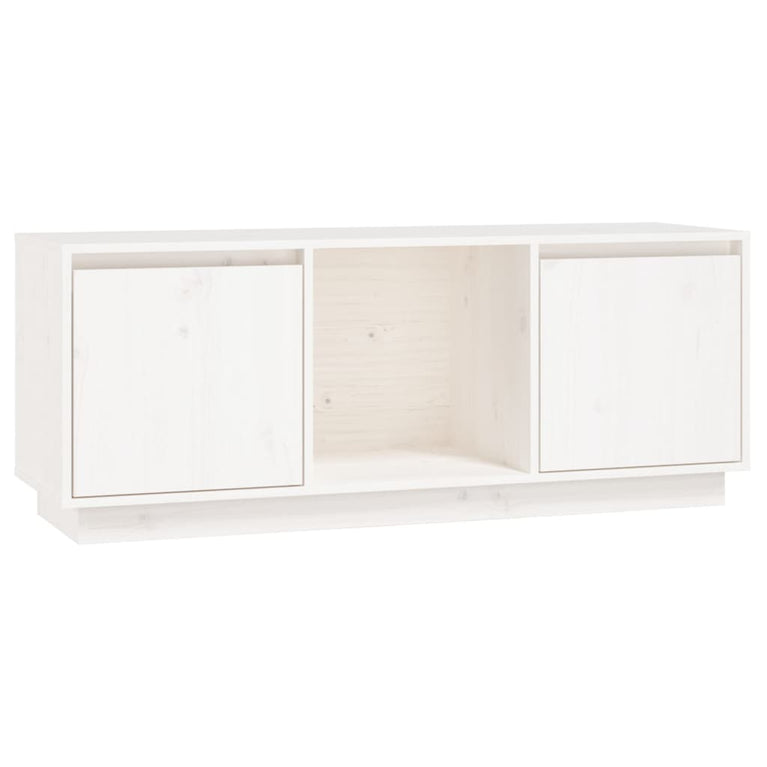 Tv-meubel 110,5x35x44 cm massief grenenhout wit MeubelReus