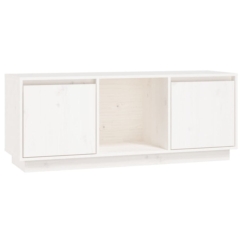 Tv-meubel 110,5x35x44 cm massief grenenhout wit MeubelReus