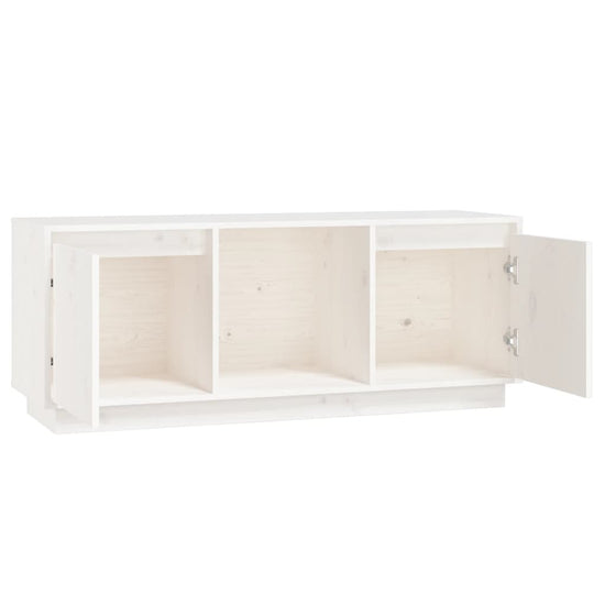 Tv-meubel 110,5x35x44 cm massief grenenhout wit MeubelReus
