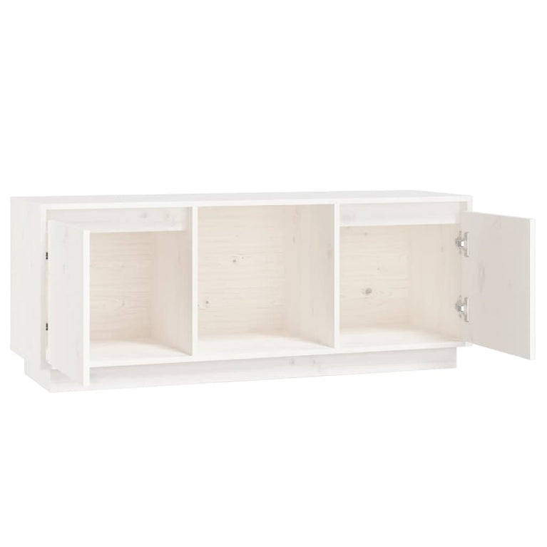 Tv-meubel 110,5x35x44 cm massief grenenhout wit MeubelReus