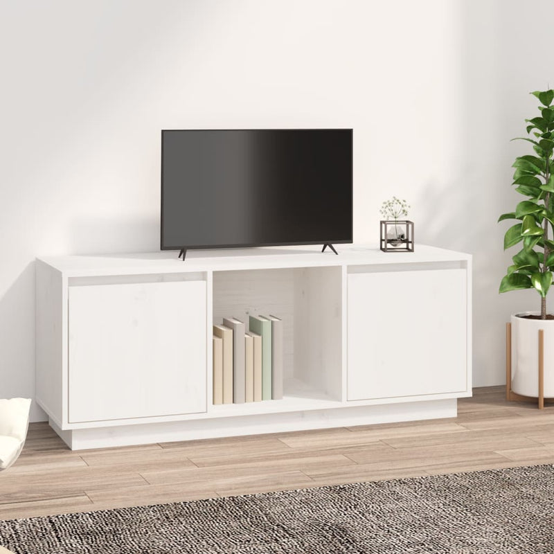 Tv-meubel 110,5x35x44 cm massief grenenhout wit MeubelReus