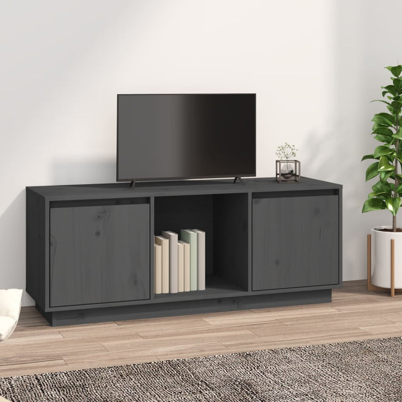 Tv-meubel 110,5x35x44 cm massief grenenhout grijs MeubelReus