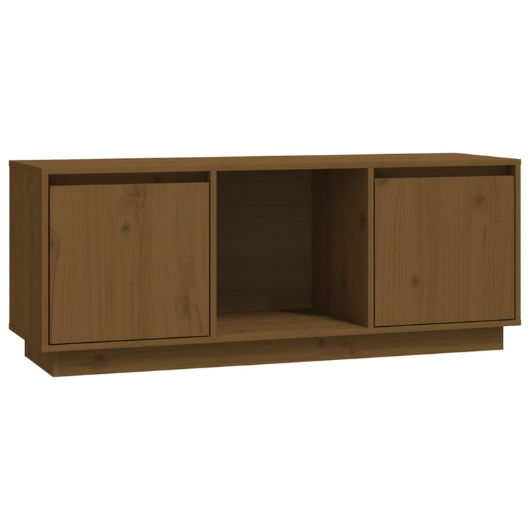 Tv-meubel 110,5x35x44 cm massief grenenhout honingbruin MeubelReus