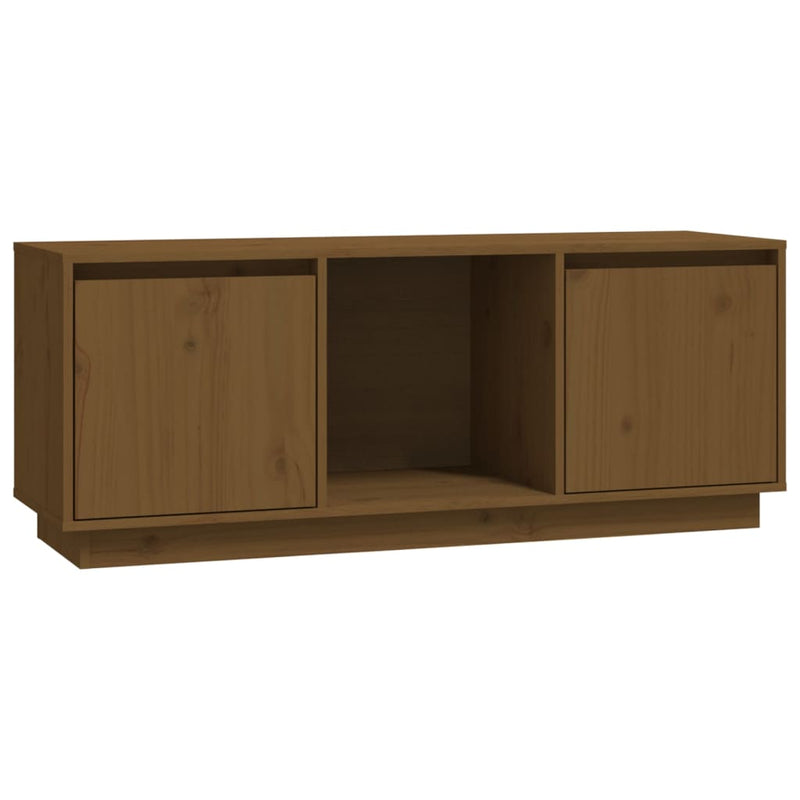 Tv-meubel 110,5x35x44 cm massief grenenhout honingbruin MeubelReus