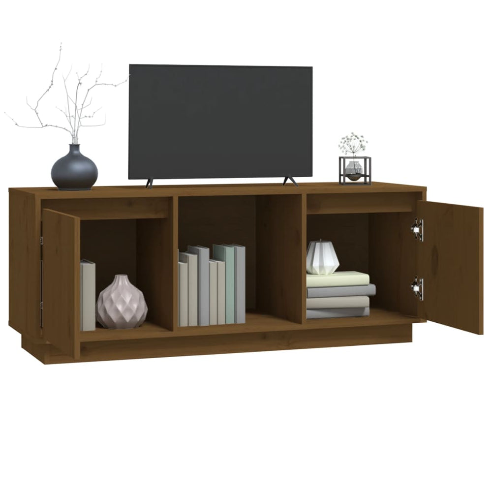Tv-meubel 110,5x35x44 cm massief grenenhout honingbruin MeubelReus
