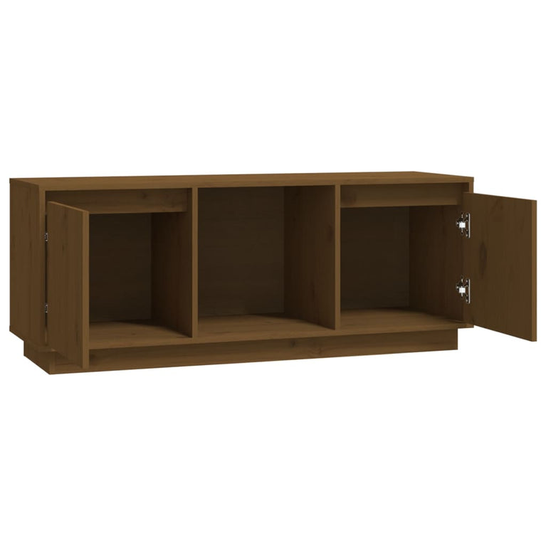 Tv-meubel 110,5x35x44 cm massief grenenhout honingbruin MeubelReus