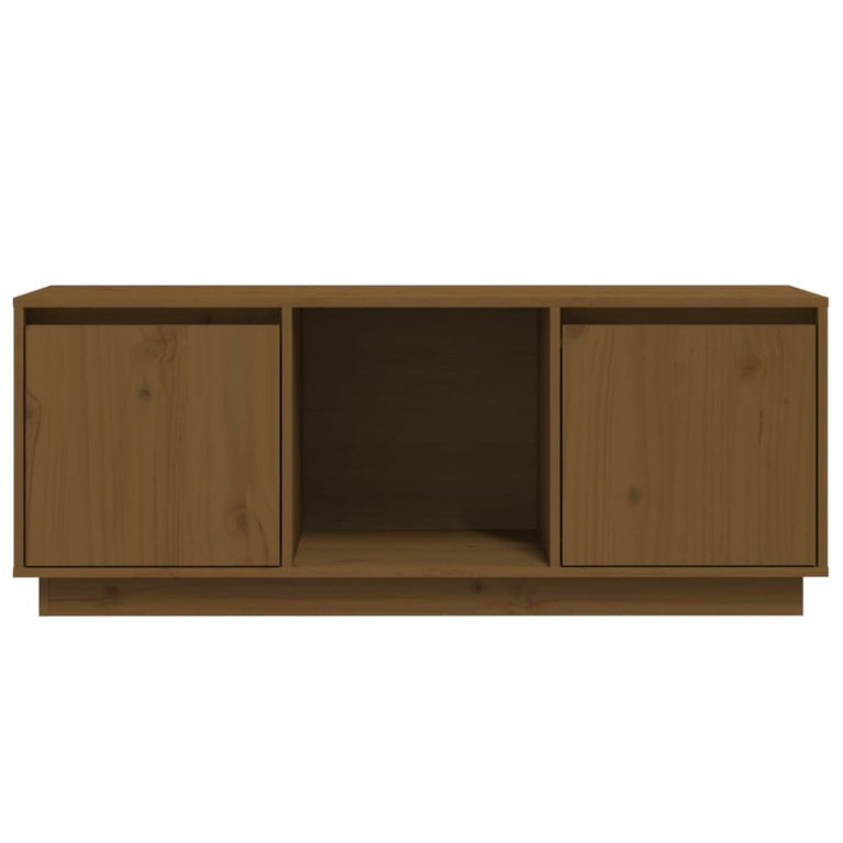 Tv-meubel 110,5x35x44 cm massief grenenhout honingbruin MeubelReus