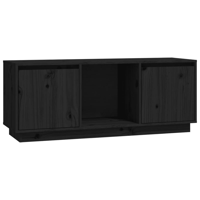 Tv-meubel 110,5x35x44 cm massief grenenhout zwart MeubelReus