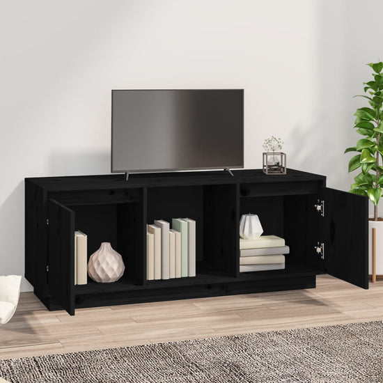 Tv-meubel 110,5x35x44 cm massief grenenhout zwart MeubelReus