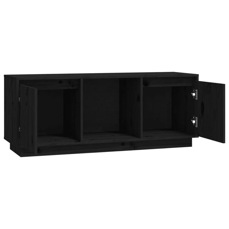 Tv-meubel 110,5x35x44 cm massief grenenhout zwart MeubelReus