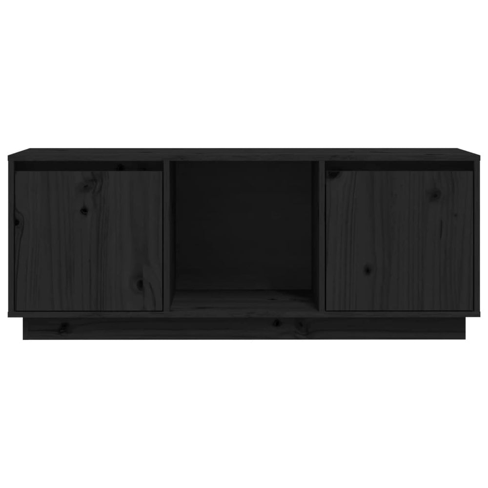 Tv-meubel 110,5x35x44 cm massief grenenhout zwart MeubelReus