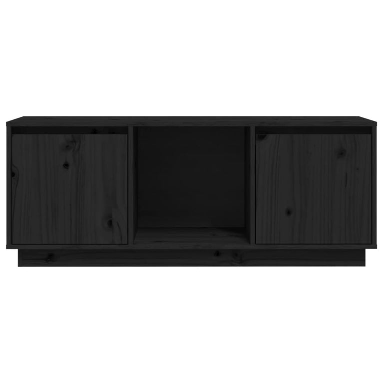 Tv-meubel 110,5x35x44 cm massief grenenhout zwart MeubelReus